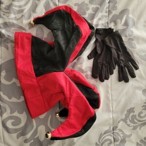 Womens Jester Costume Set - Red and Black